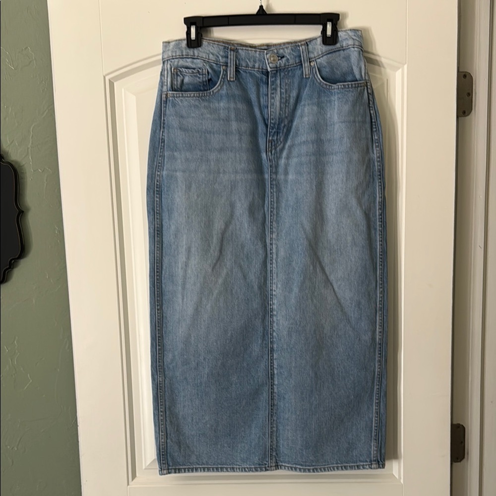 Hudson Jeans Light Blue Denim Midi Skirt
